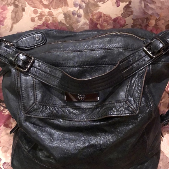 BCBGMaxAzria Black Leather Hobo Bag - Picture 6 of 16